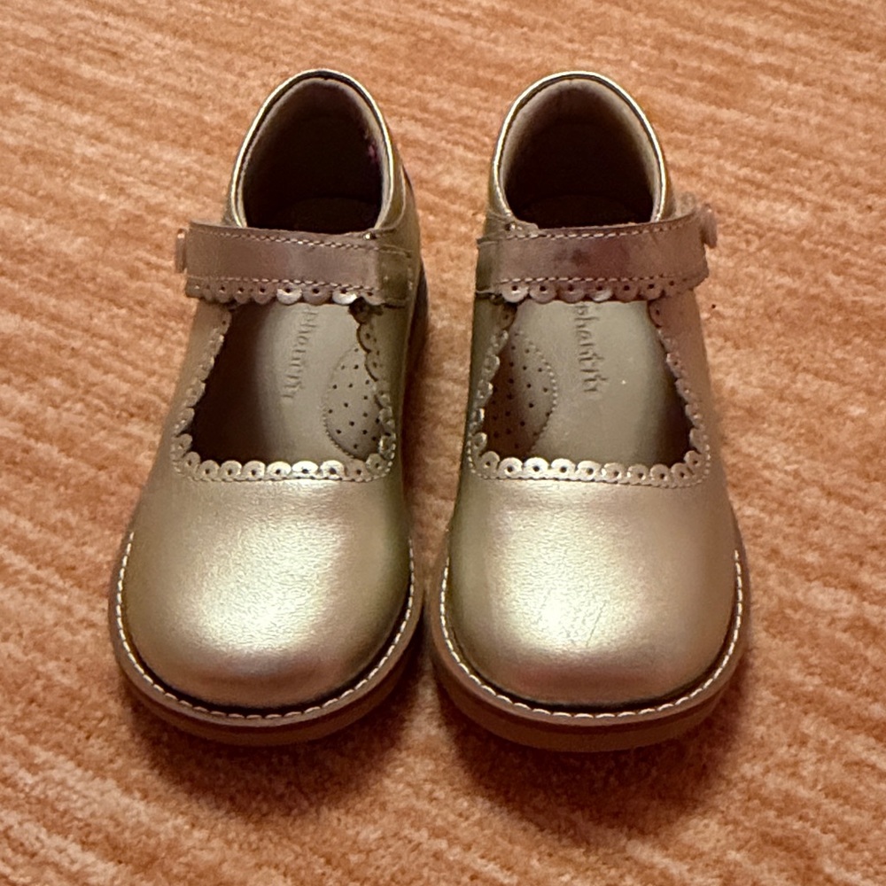 Elephantito Metallic Gold Mary Jane Dress Shoes